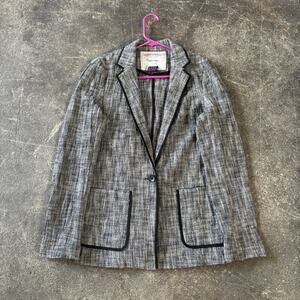 Anthropologie Cartonnier Blazer Jacket Womens 10 Gray Knit Leonie Coat